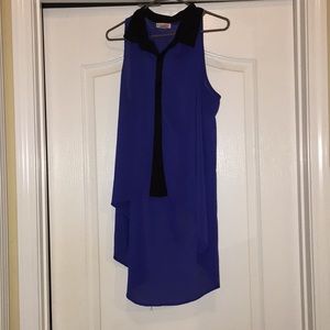 Blue and black summer dress shirt